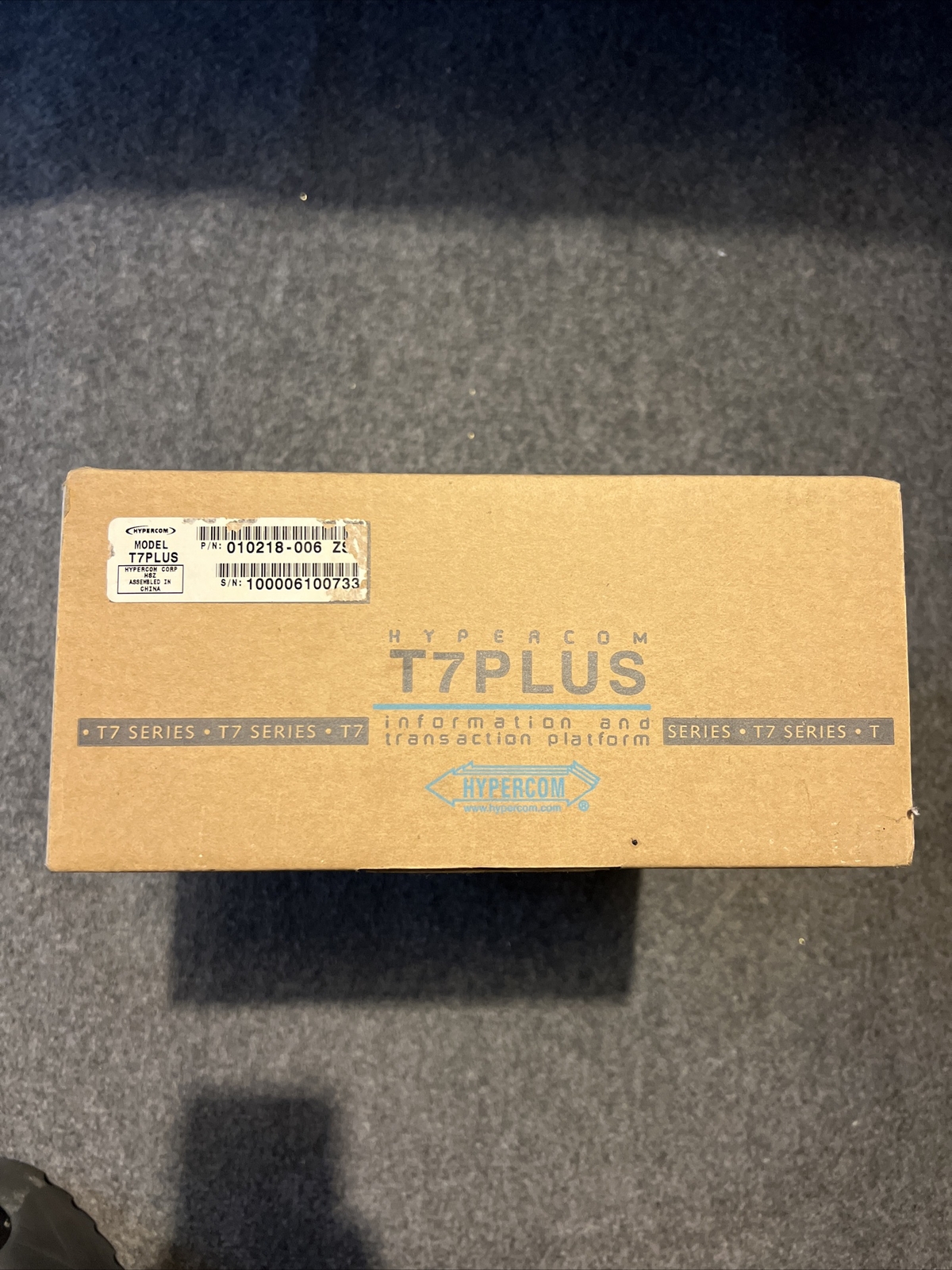 Hypercom T7Plus Credit Card Machine Reader ~ With Power Adapter & Cord ~