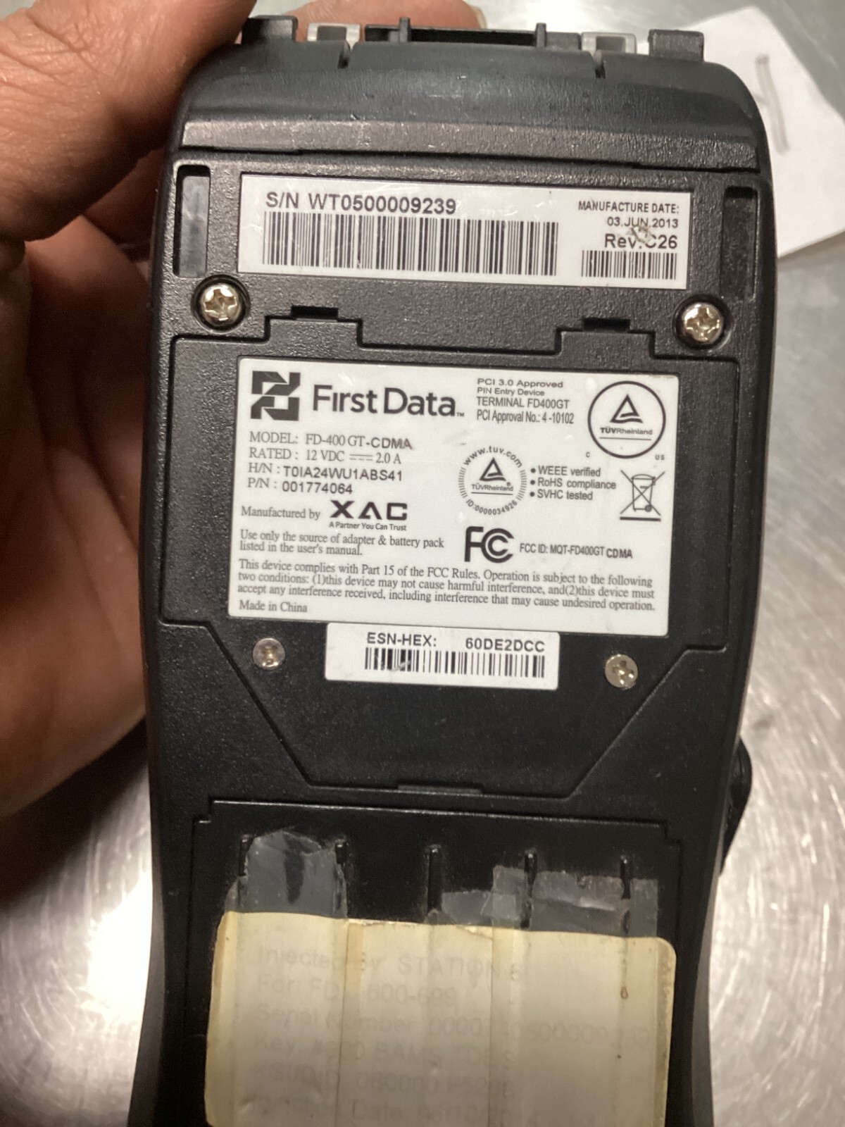 First Data Credit Card Reader FD400GT GPRS EMV Thermal Debit Card Machine