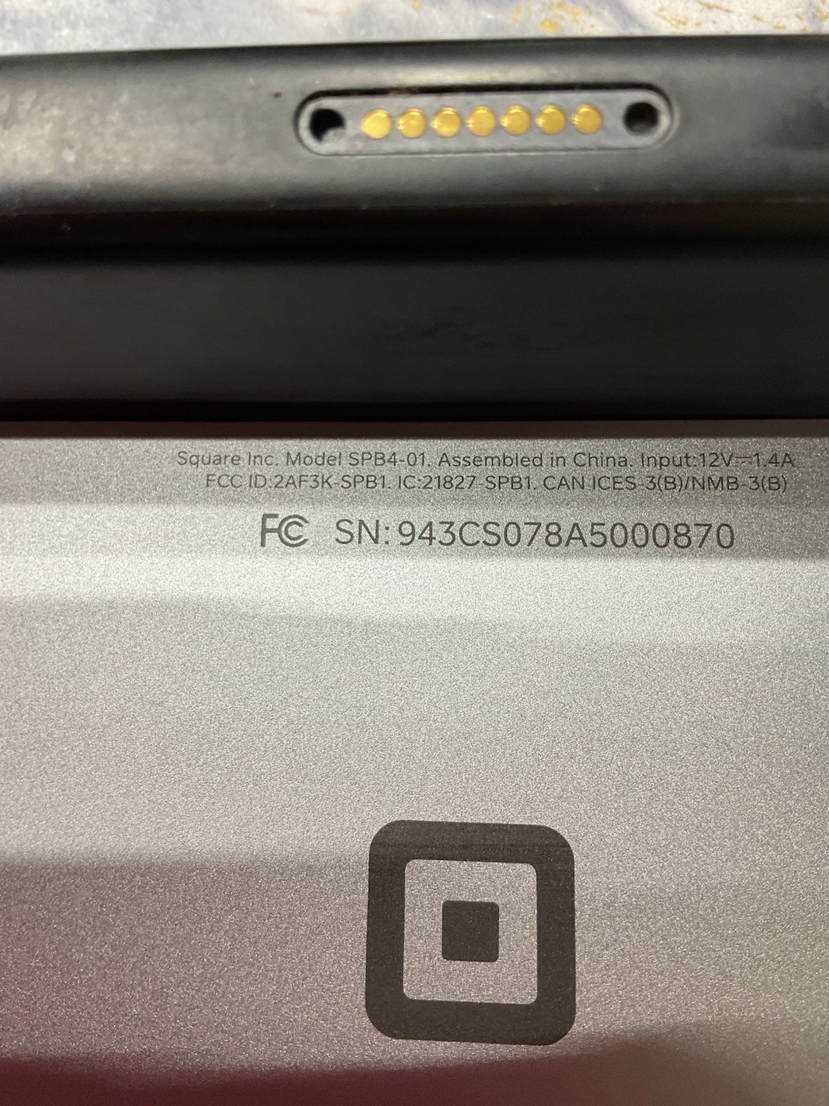 Square SPB1-01 POS Register With Card Reader SPB4-01 Sold As Is For Parts UNTE