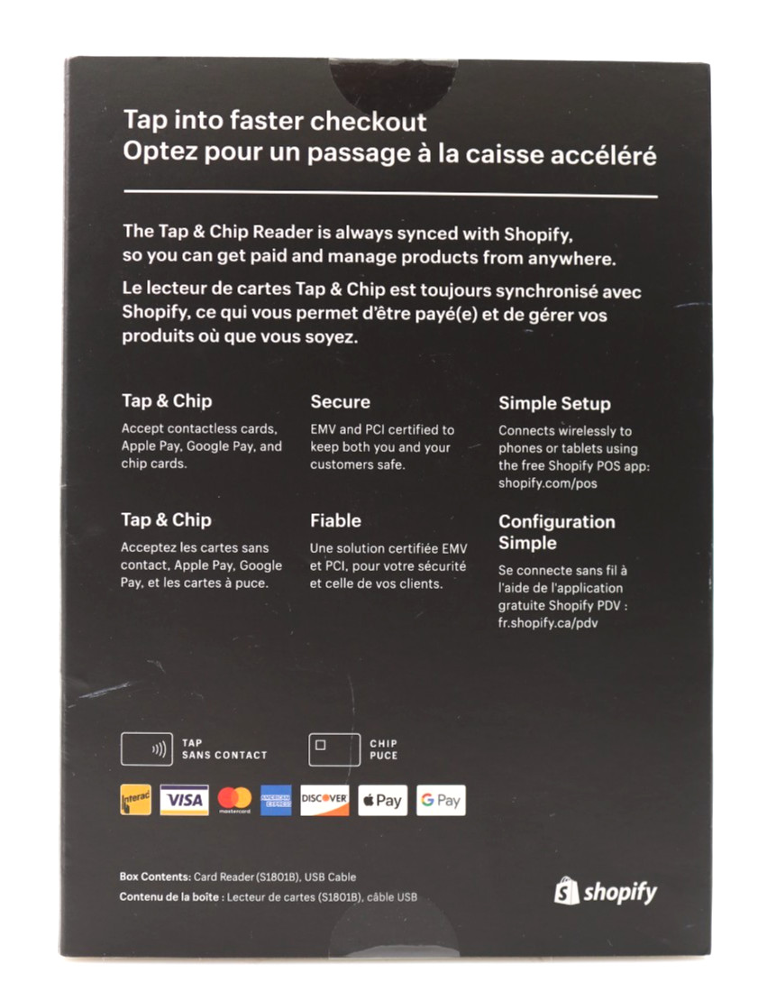 New Shopify Tap and Chip Card Reader S1801B