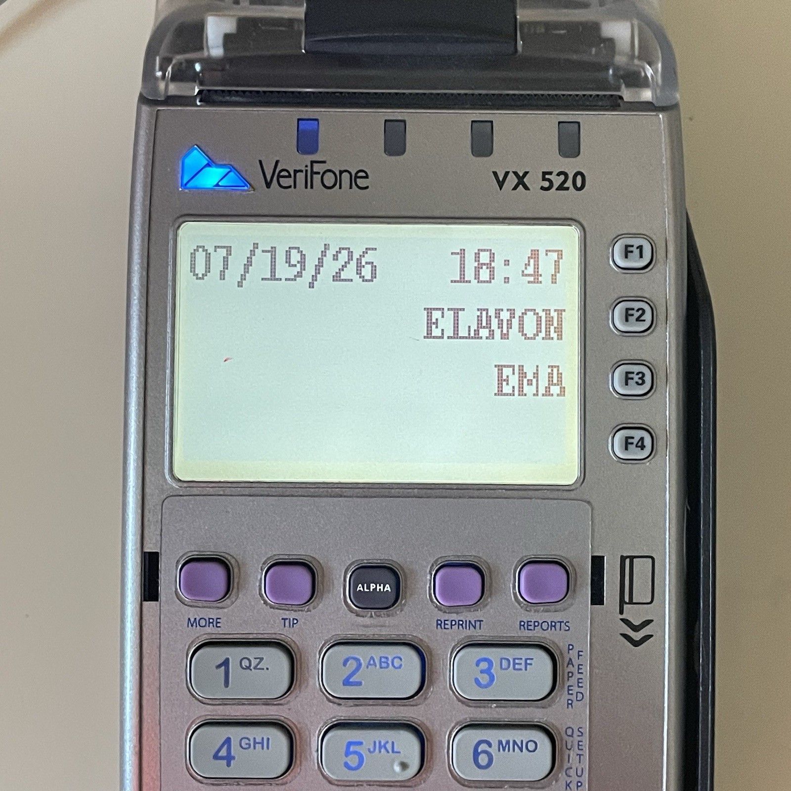 VERIFONE VX520 M252-653-A3-NAA-3 ELAVON EMV NFC TERMINAL W/ POWER SUPPLY