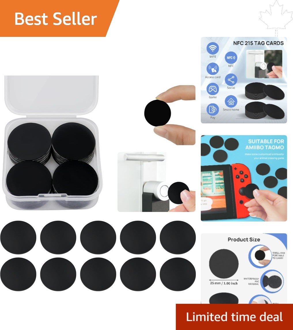 Versatile 20 Pcs NFC Stickers – 25mm Round Tags Compatible with All NFC Phones