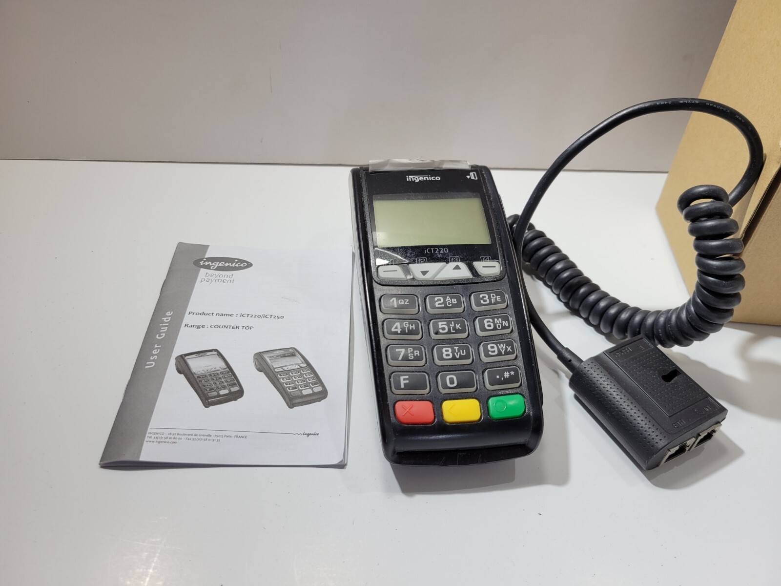 Ingenico ICT250 Card Terminal Reader Printer with Power Adapter and LAN Cable
