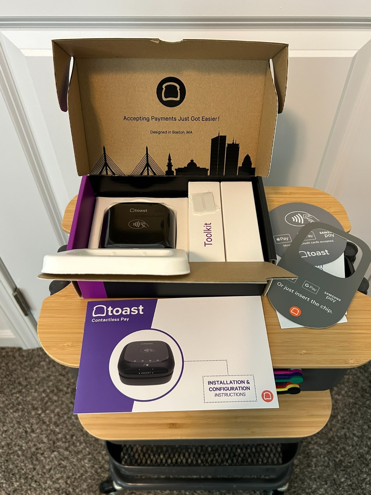 Toast Tap Contactless Payment Reader POS Terminal NEW Open Box Complete Kit