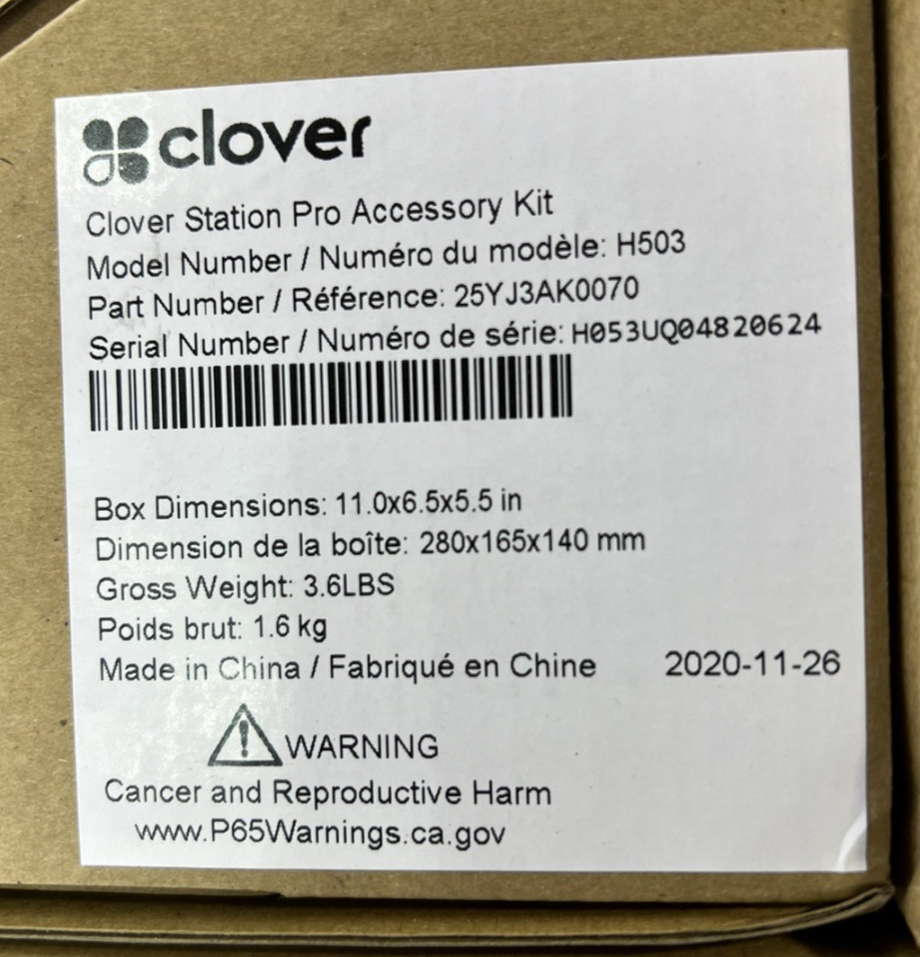 NEW Clover Station Pro X503 POS Hardware Set – Printer Terminal Hub – AS-IS