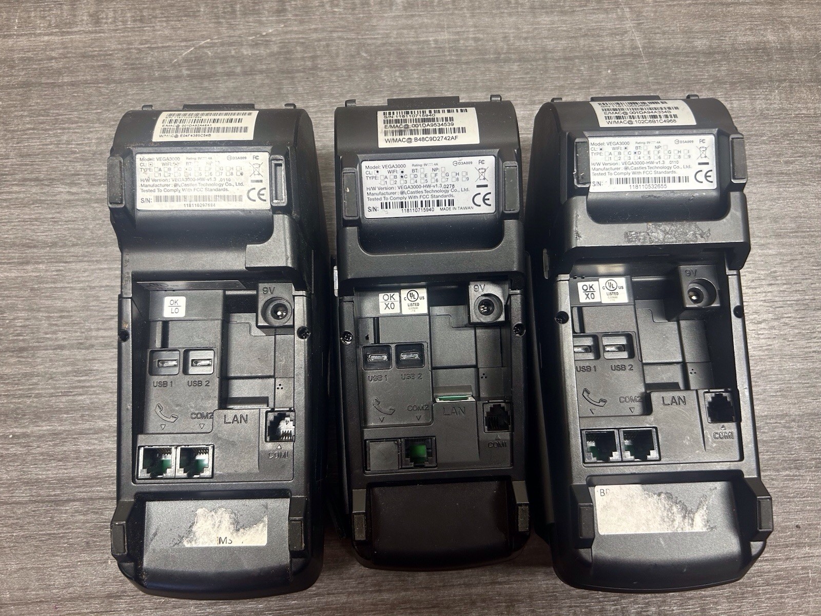 Lot Of 3 DEJAVOO Z11 VEGA3000 Credit and Debit Card Terminal “untested” |#D91