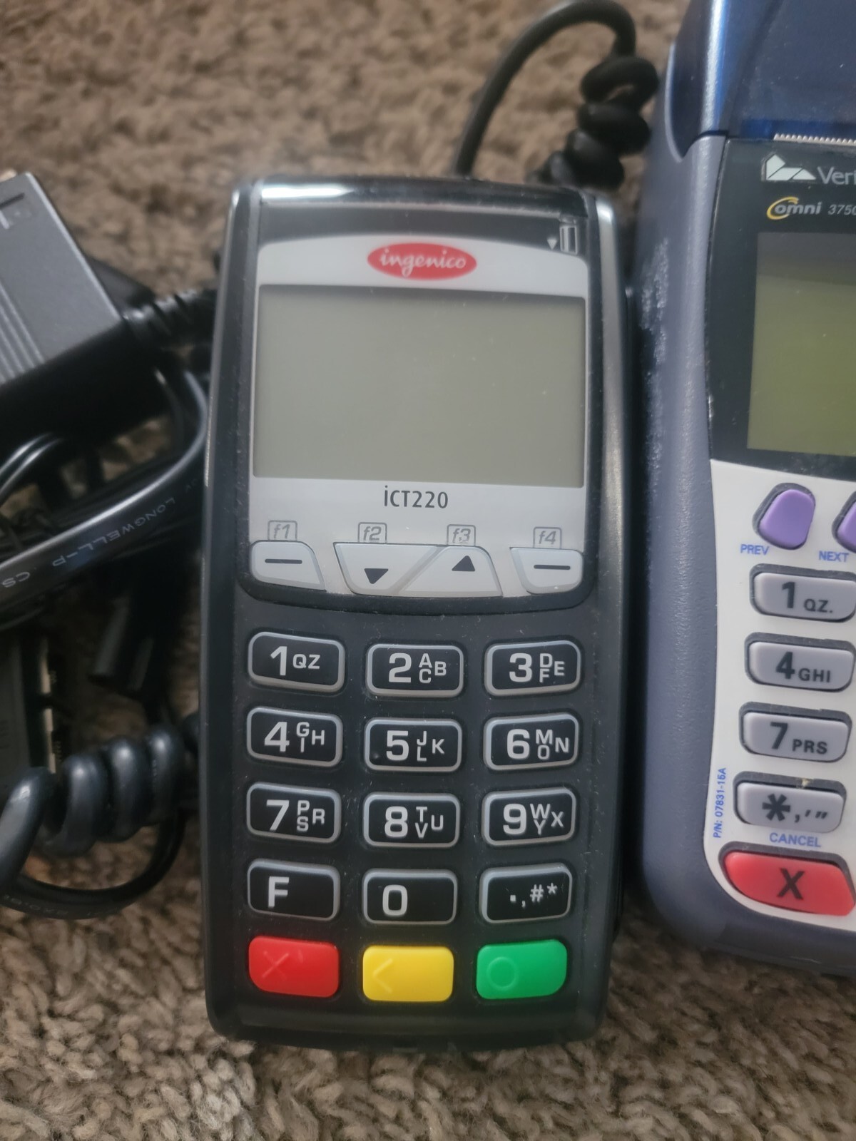 LOT of 3 POS Credit Card Readers Ingenico ICT220, VeriFone Omni 3730 & Omni 3750