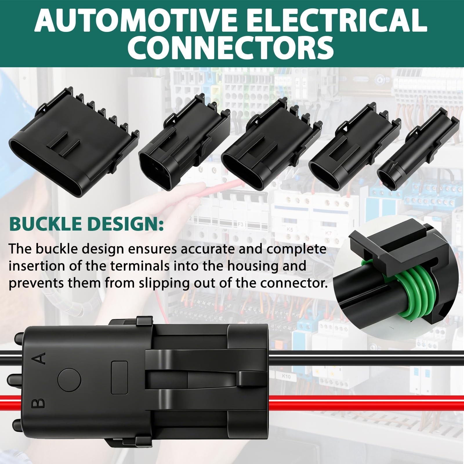 308PCS 19 Sets Weather Pack Connectors Kit, 1 2 3 4 6Pin Automotive Electrica…