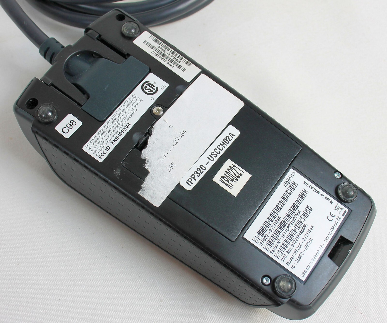 INGENICO IPP320 POS CARD READER KIT ~ READER, COMBOX, AC ADAPTER & CABLES