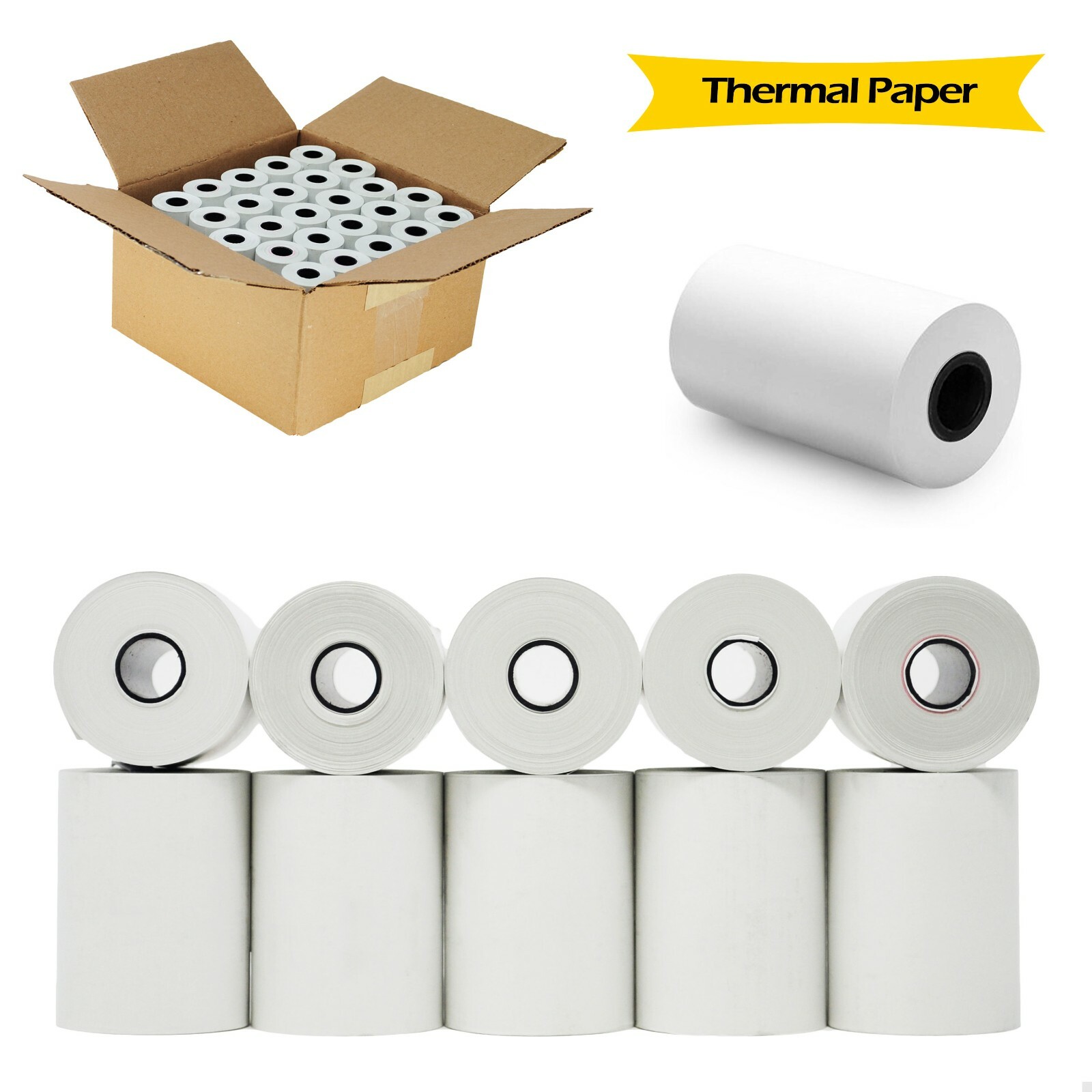 50 ROLLS 2 1/4 X 85 THERMAL PAPER ROLLS CREDIT CARD POS RECEIPT PAPER BPA FREE