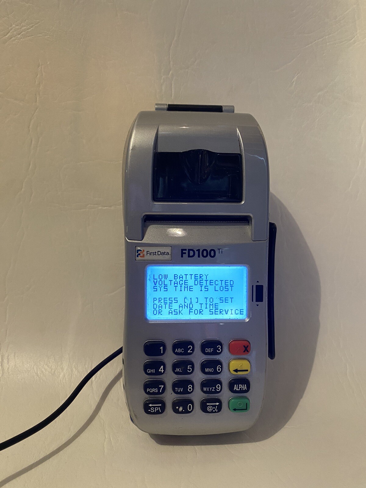 First Data FD100Ti Credit Card Reader 001642020 – No Power Supply TESTEDWORKING