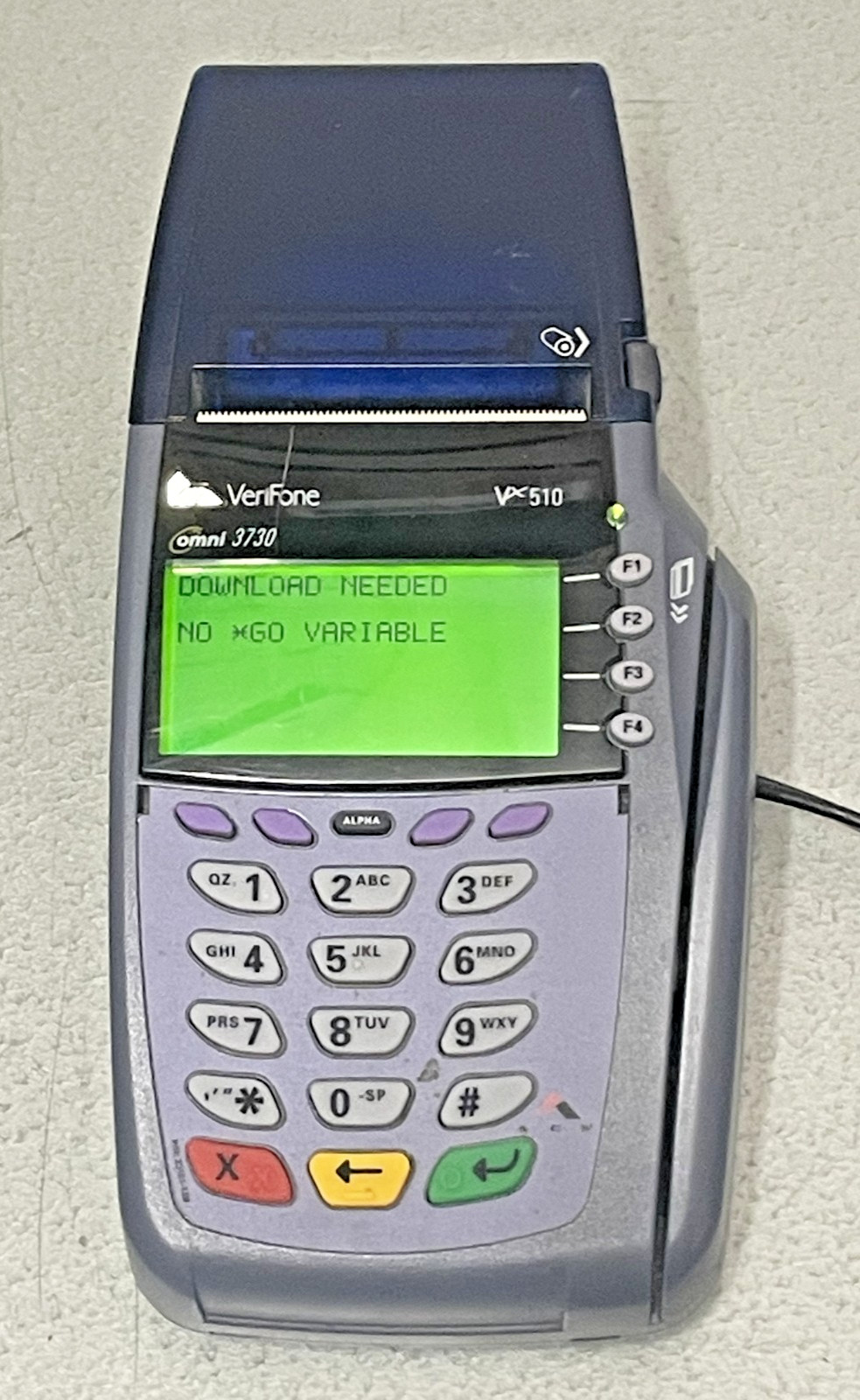 VeriFone VX510 OMNI 3730 Credit Card Reader Terminal NO POWER CORDS BARELY USED