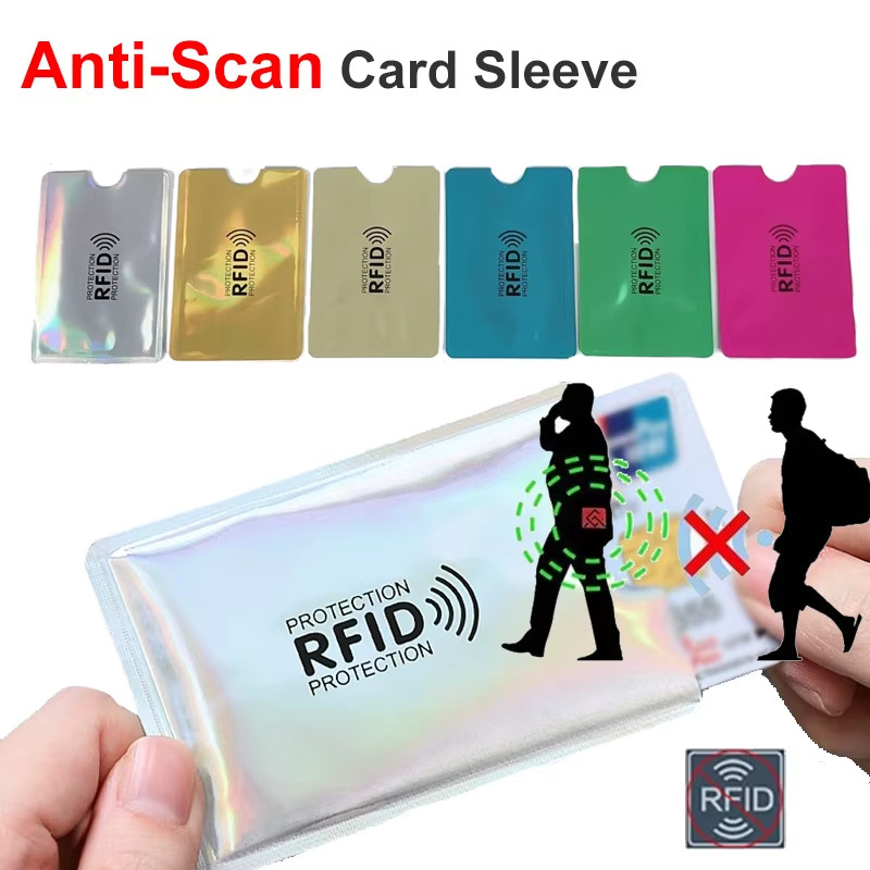 10Pcs Anti-Scan Card Sleeve Anti-Magnetic Anti-Theft anti RFID/NFC Scanning Alum