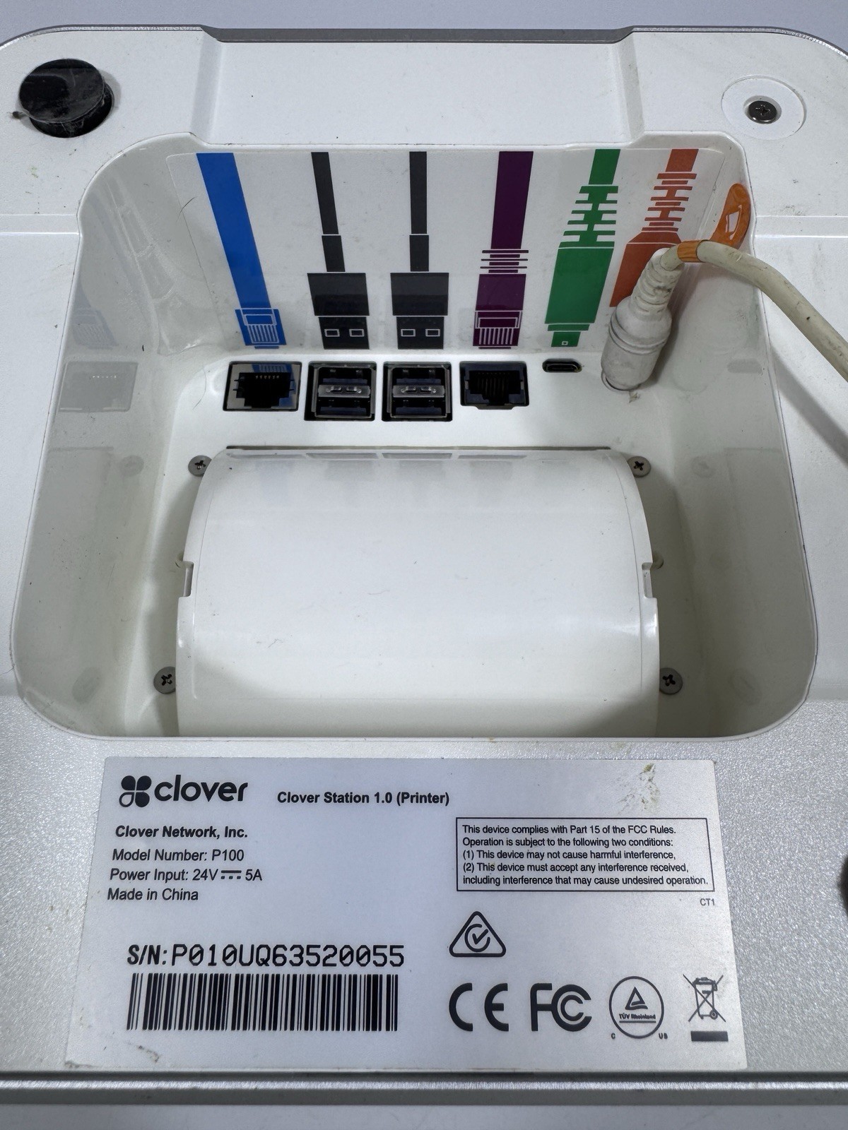 Clover Station 1.0 – P100 Printer With Power Adapter