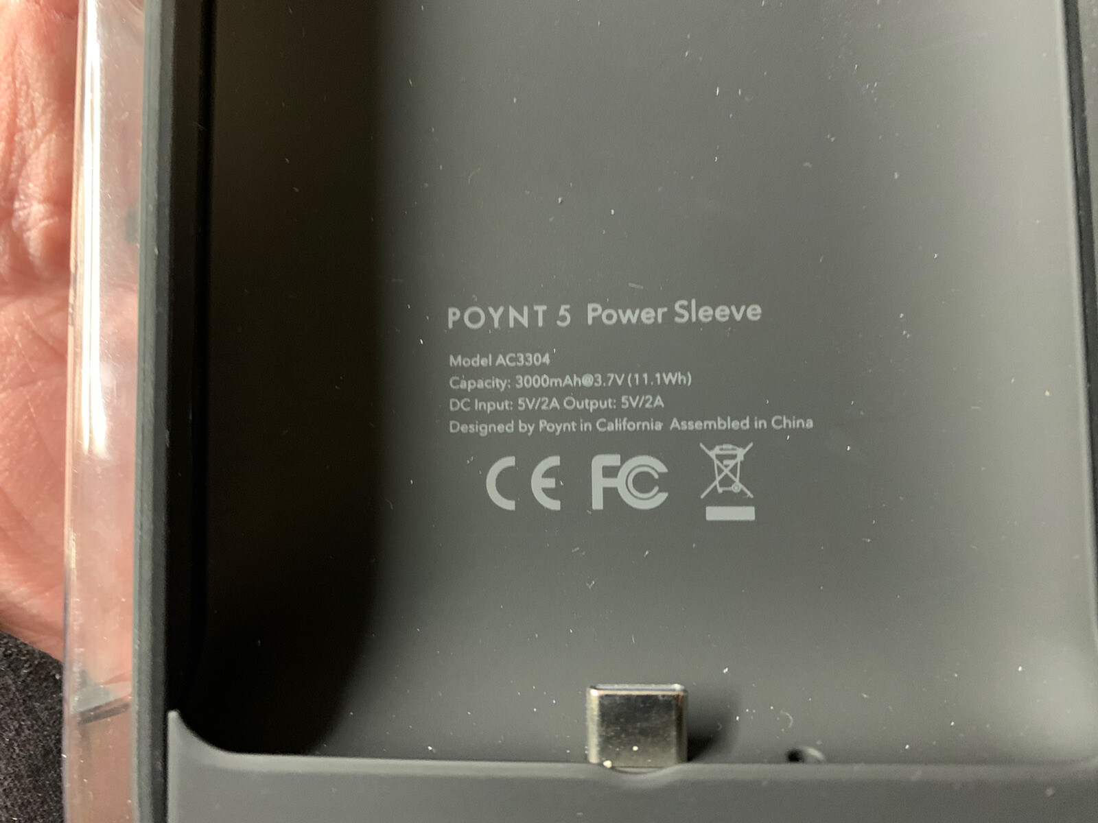 Poynt 5 Power Sleeve Charger Case AC3304 Black NEW OPEN BOX