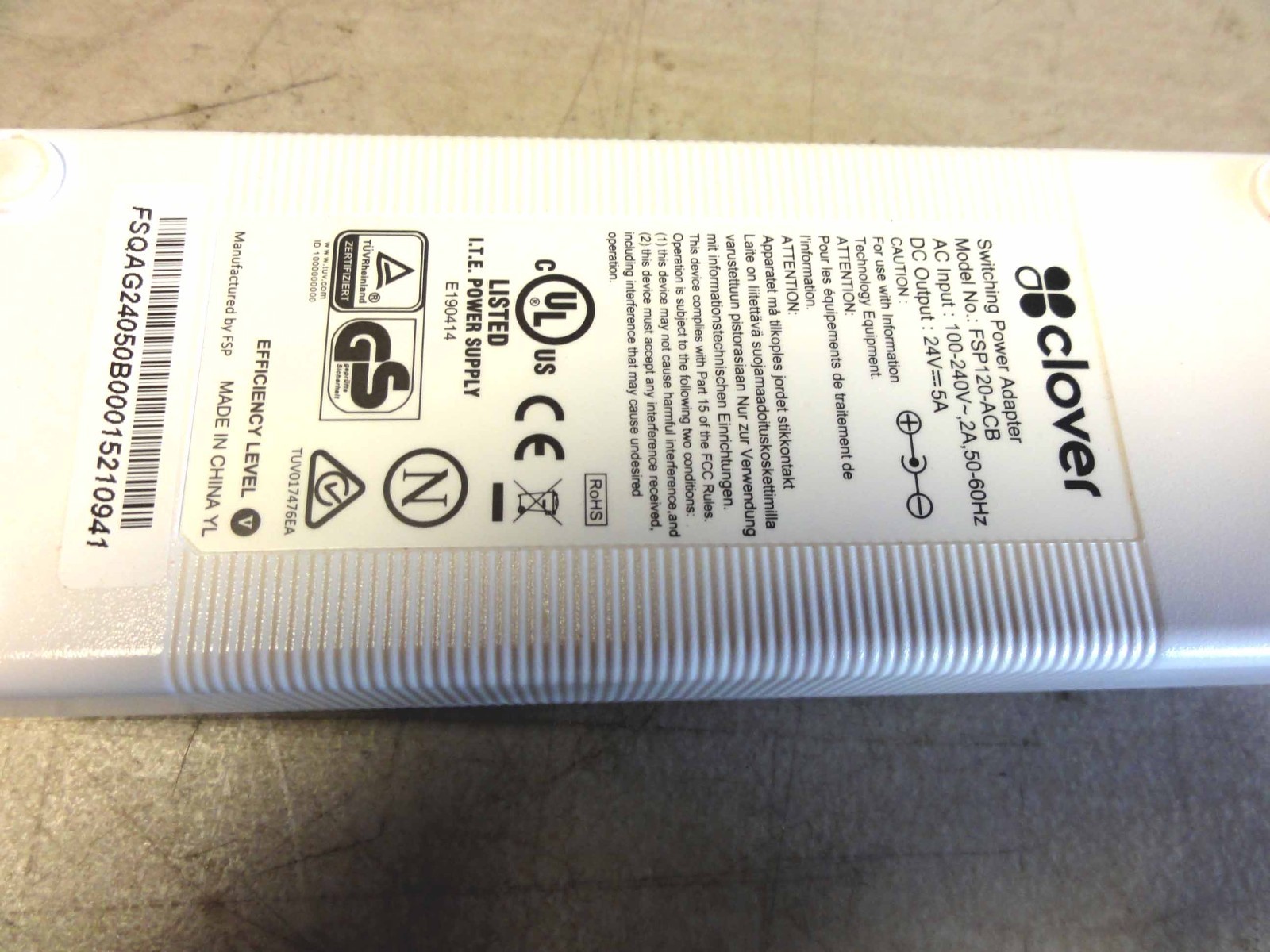 Clover C100 POS System’s Accessories AC Adapters & Printer P100. Rarely Used.