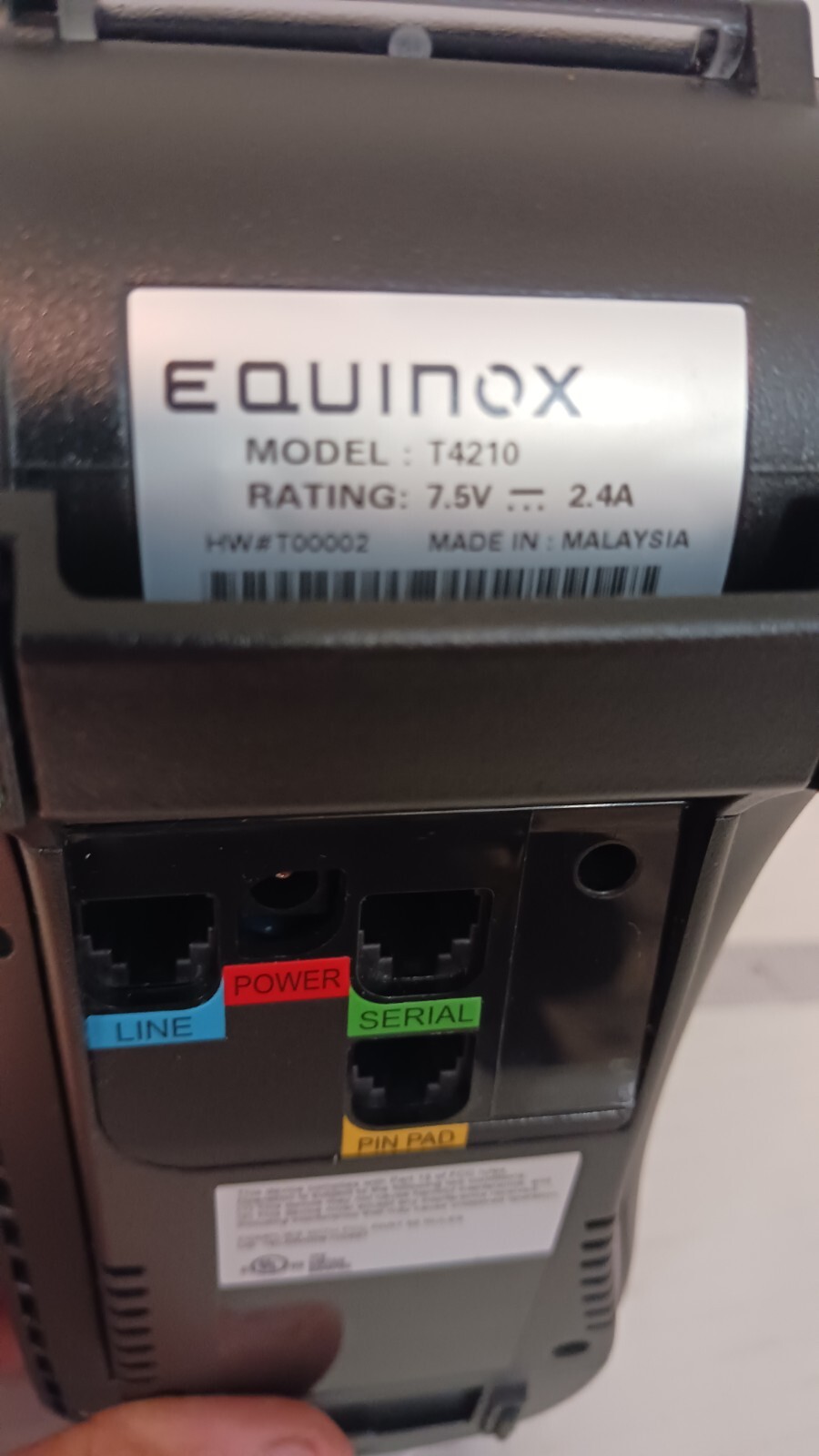 Equinox Mobile Payment Terminal Credit Card Machine T4210 No Cord FREE SHIPPING