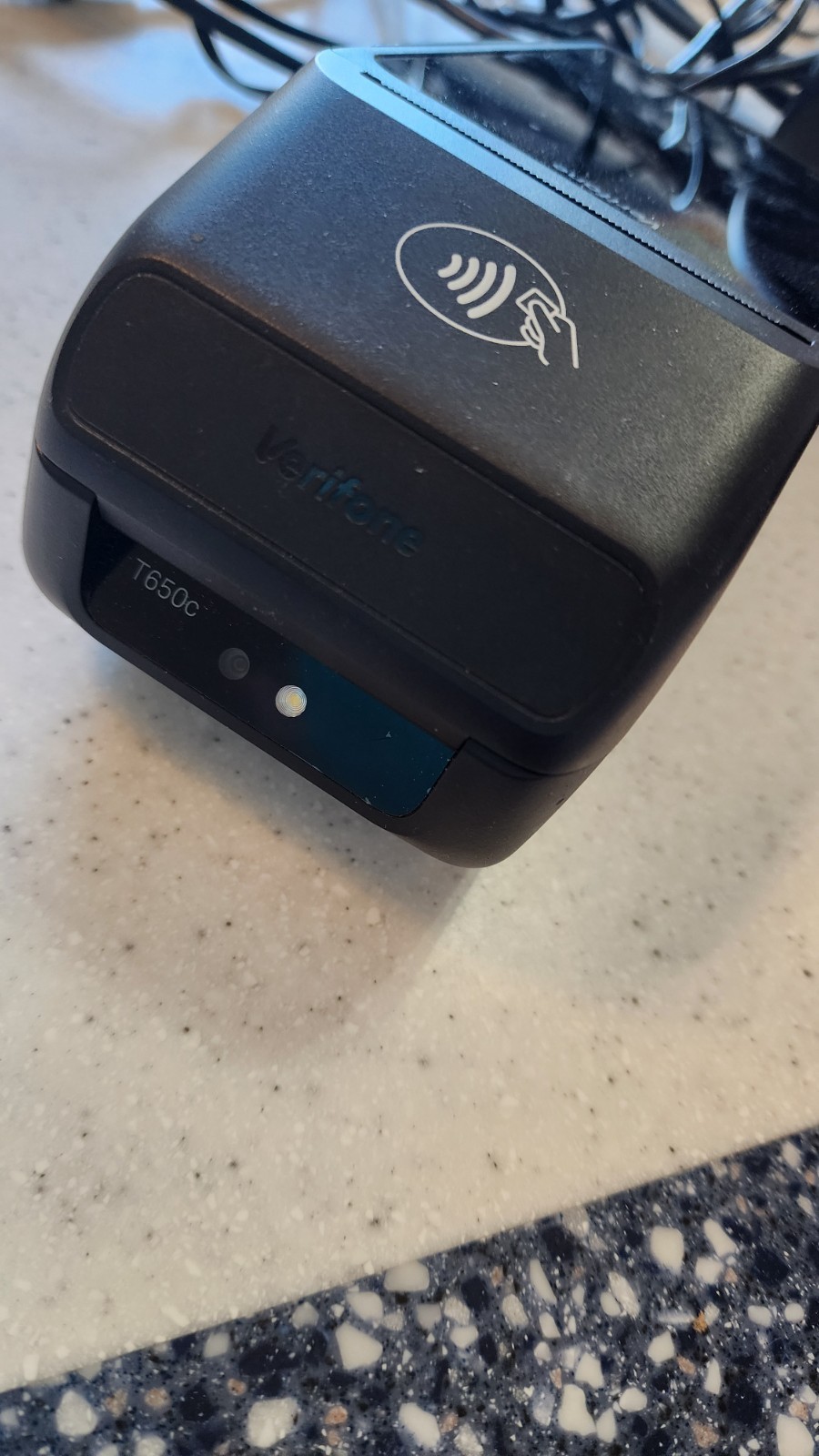 Two Verifone Model T650c Credit Card Terminal POS Device