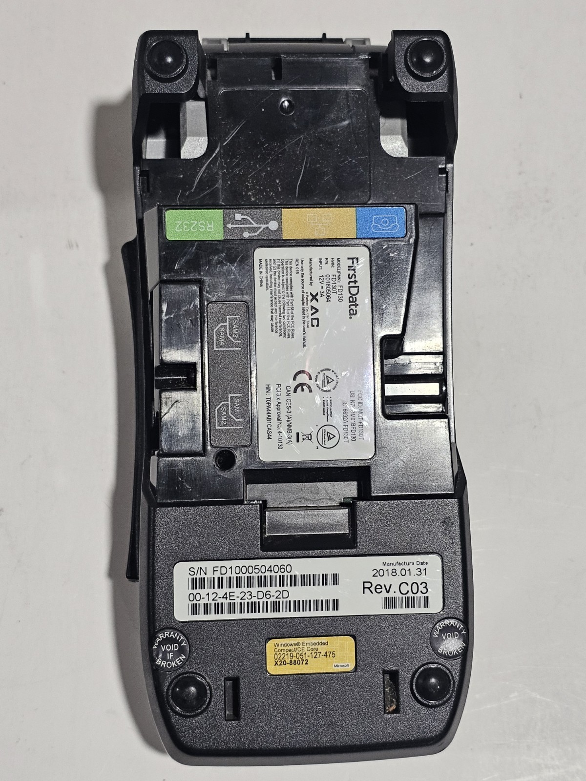 FirstData FD130 Credit Debit Card Payment Terminal Reader Tested Working W/ Cord