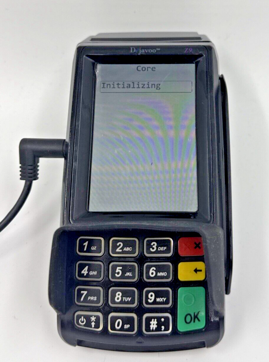 Dejavoo Z9 3.5″ VEGA3000 LCD POS Credit Card Terminal w/ Power Adapter Tested