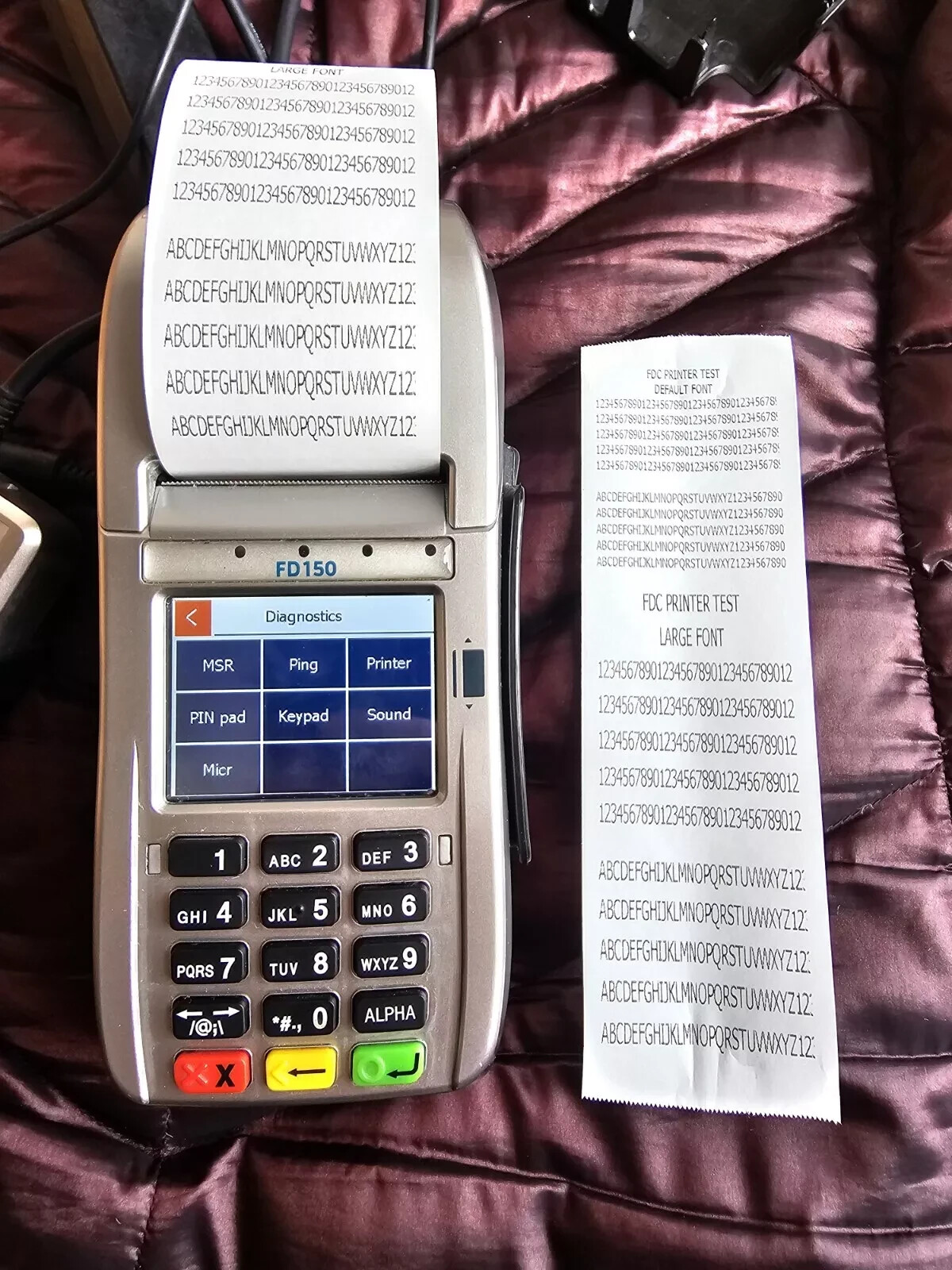 First Data/FISERV FD150 ENCRYPTED TO WELLS#350 CODE W/ PERFECT PRINTER*UNLOCKED*