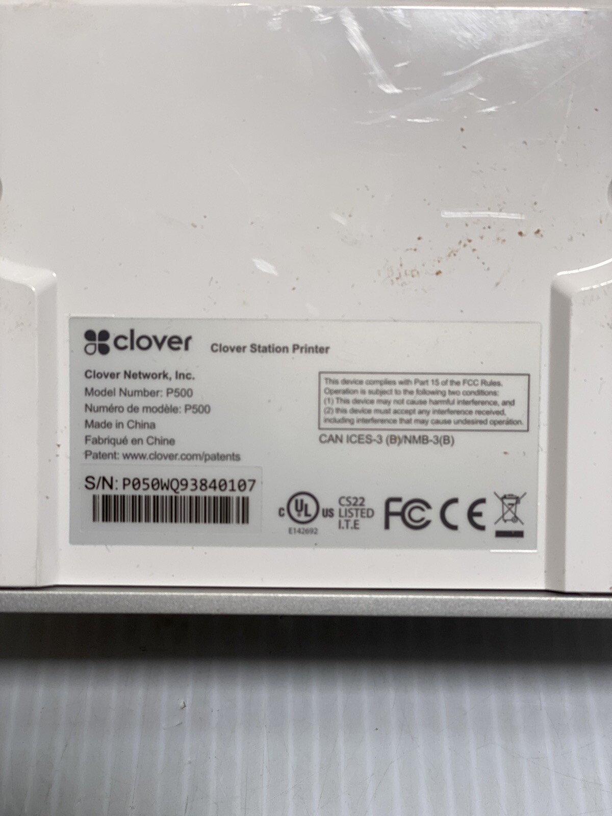 Clover Station C500 POS 1.0 System With Printer Point Sale P500 and Hub Locked
