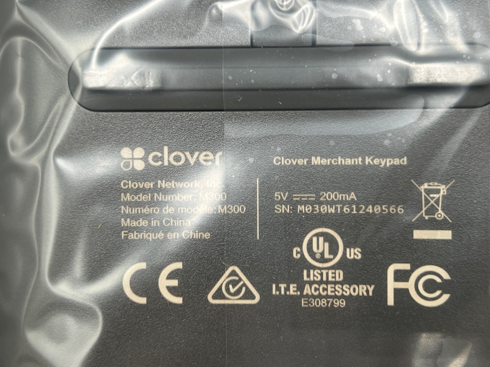 Clover M300 Merchant Keypad USB PIN Pad Black POS Terminal Accessory