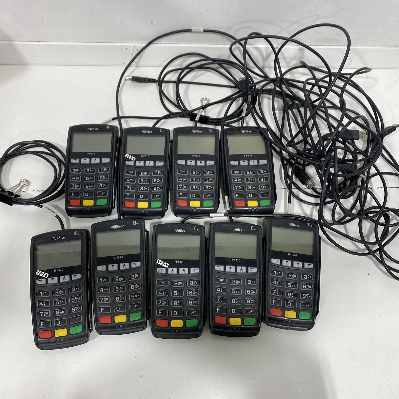 INGENICO IPP320 POS CREDIT CARD READER IPP320-01T1358A Lot of 9 w/ USB cables