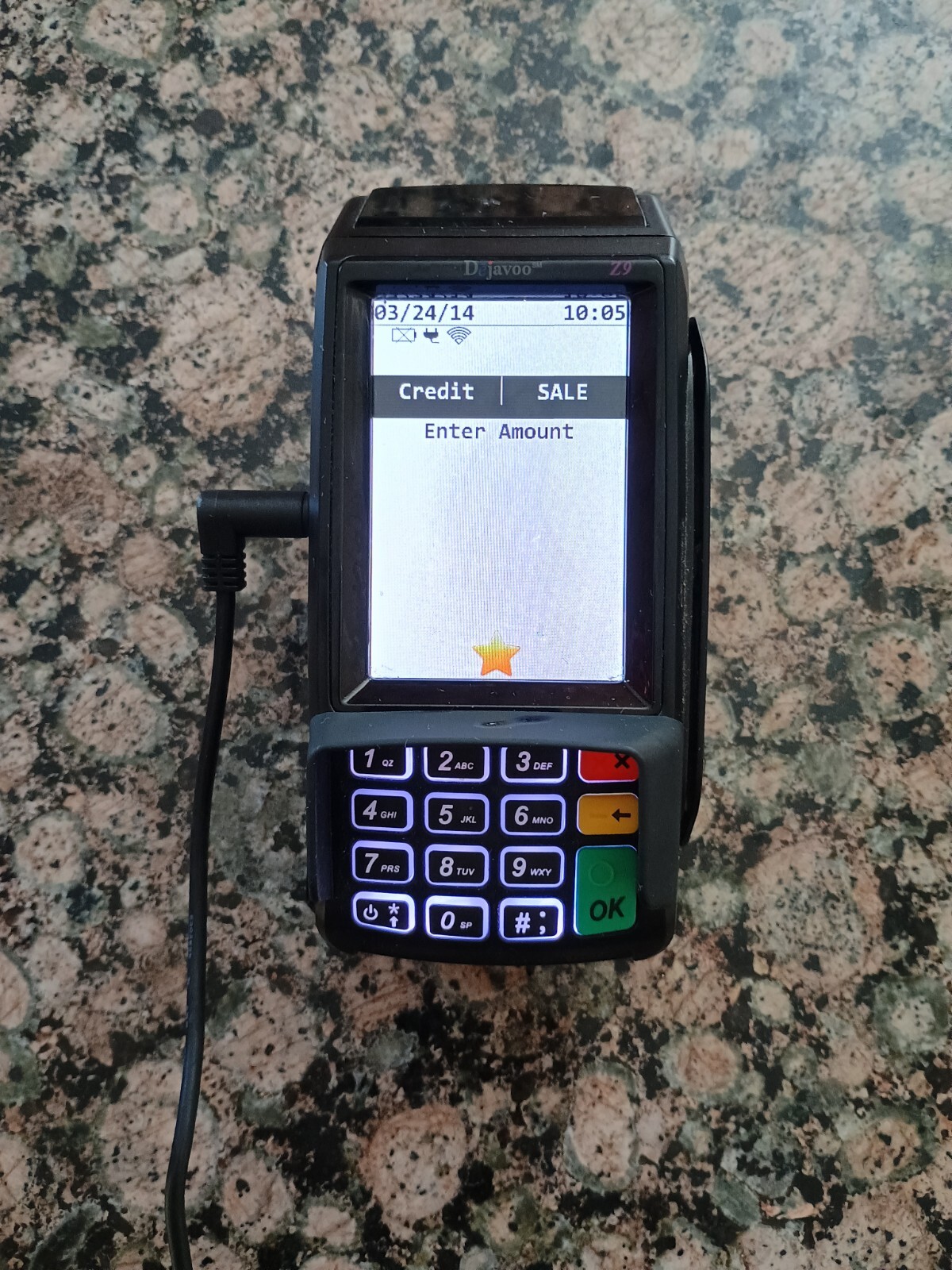 Dejavoo Z9 VEGA3000 Black 3.5″ LCD POS Credit Card Terminal TESTED