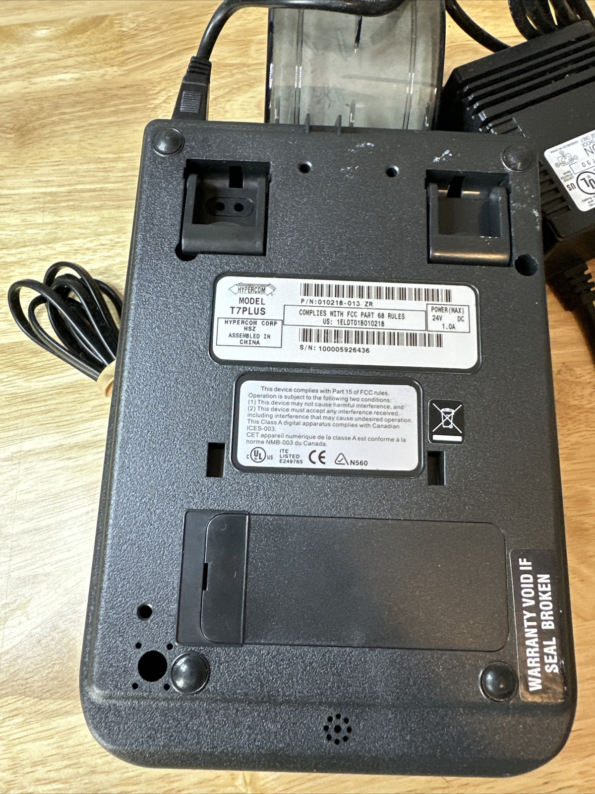 Hypercom T7Plus POS Credit Card Machine Terminal with OEM Power Supply UNTESTED
