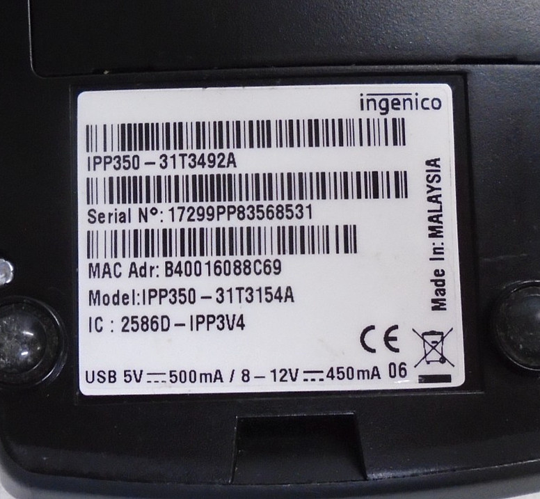 Ingenico iPP350 Credit Card Reader w/Cable | IPP350-31T3154A | IPP350-31T3492A