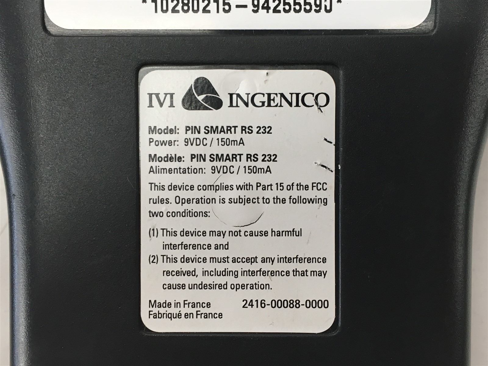 Lot of 2 IVI Ingenico Desjardins Card Reader Model Pin Smart RS 232