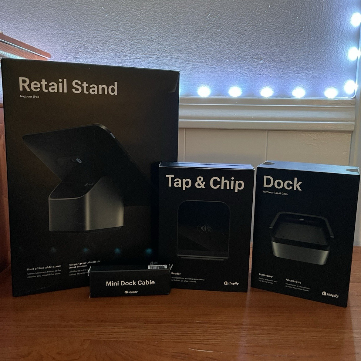 Shopify Tap & Chip Credit Card Reader Stand Mini Dock Cable Bundle for iPad