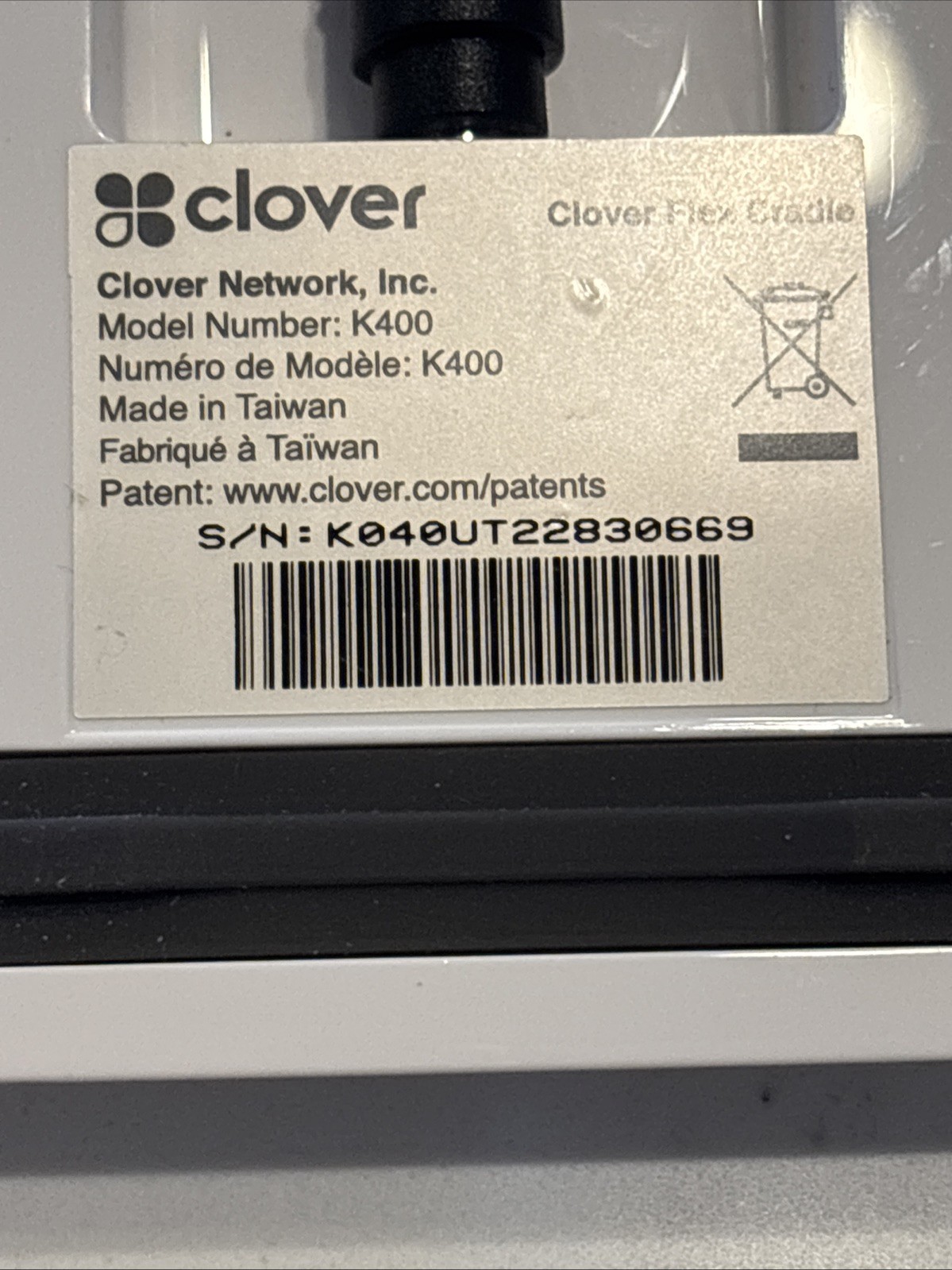 Clover Flex 2 C403 Card Reader POS System + Clover K400 Flex Cradle TESTED