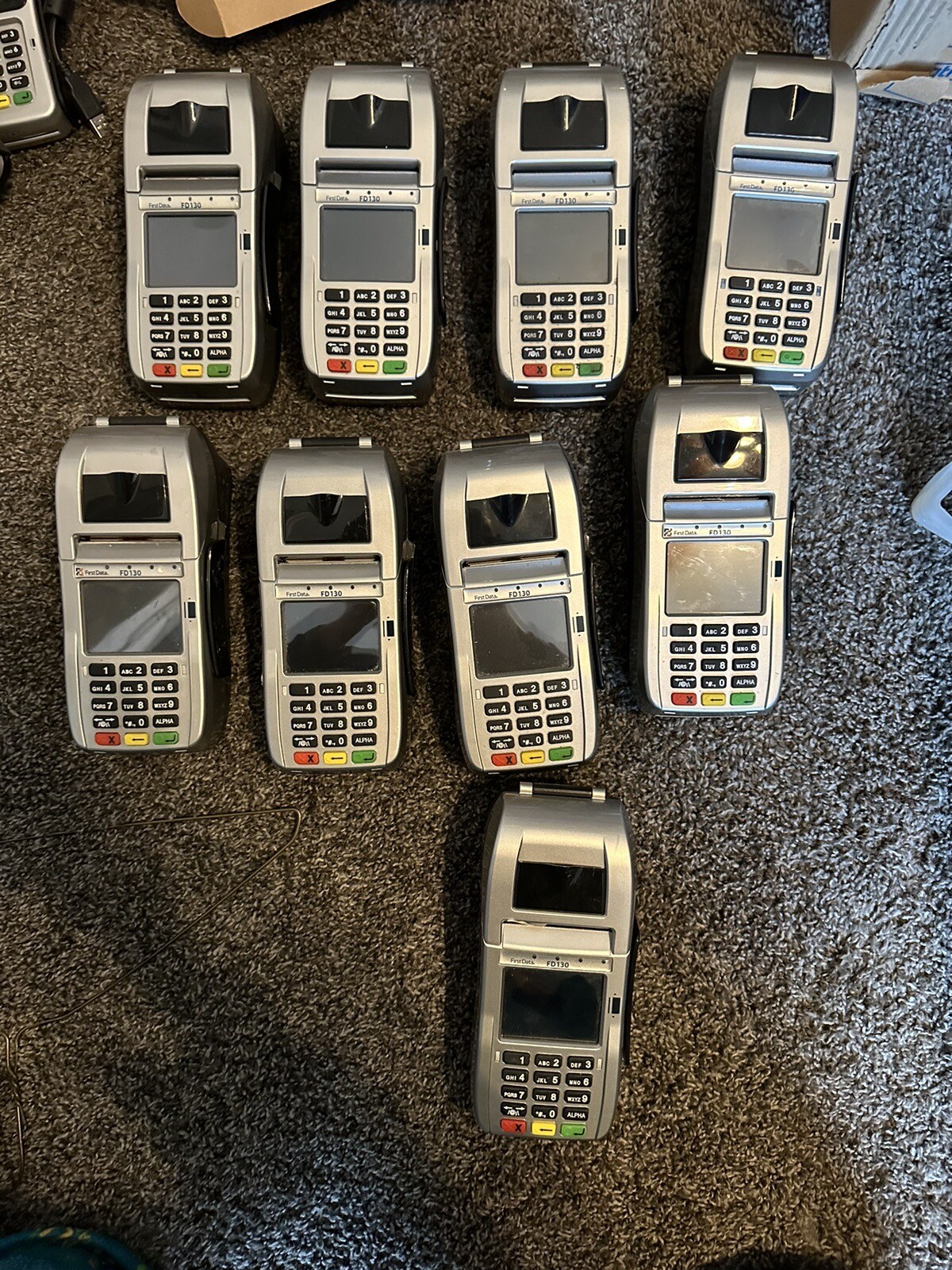 First Data FD130 Credit Card Terminal w/ PS Have (7). Also 5 FD 35 Pin Pads.4S