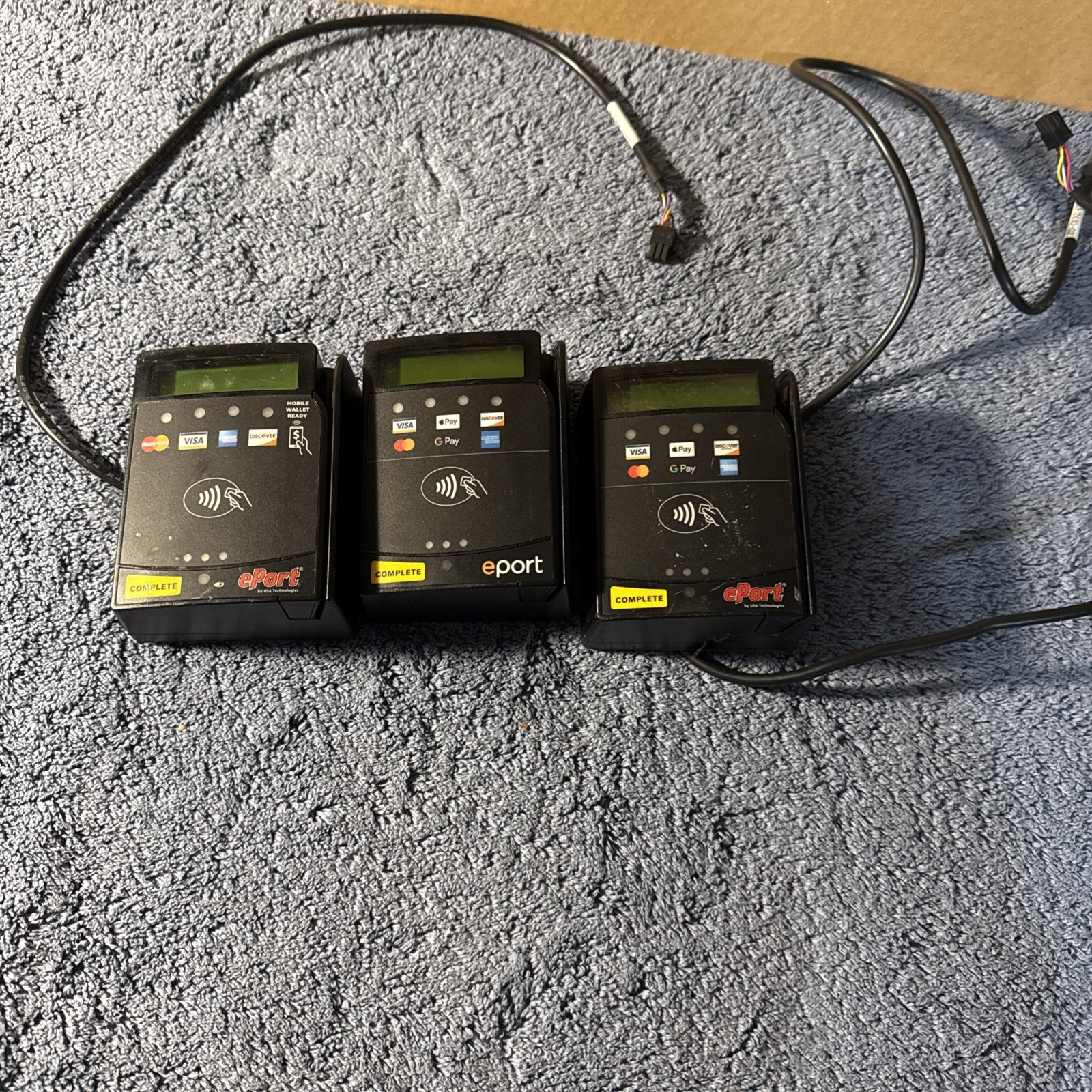 Lot Of 3. USA Technologies ePort Wireless Vending or Credit Card Reader device