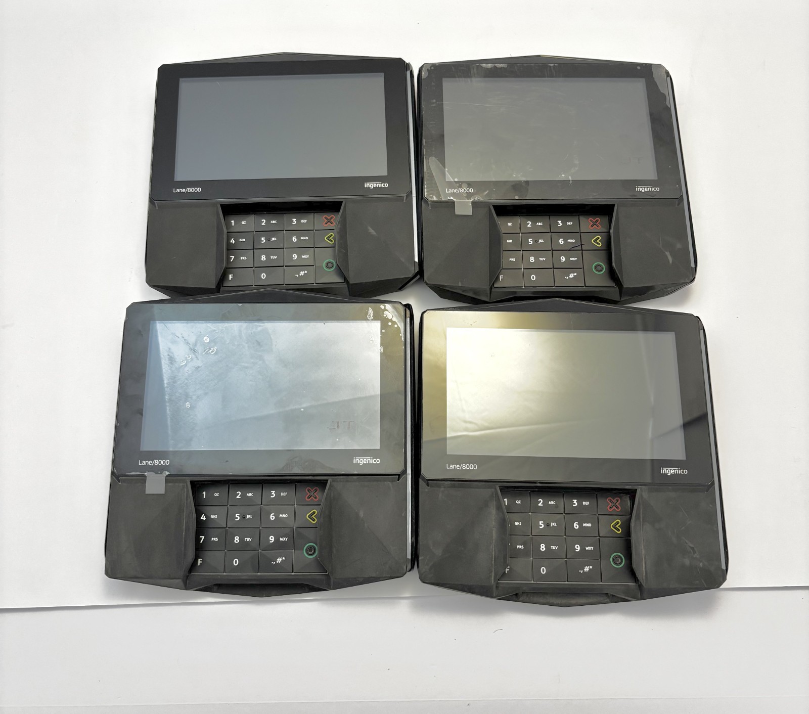 Lot of 4 – Ingenico Lane/8000 PIN Pads – UNTESTED – No Cables – As-Is
