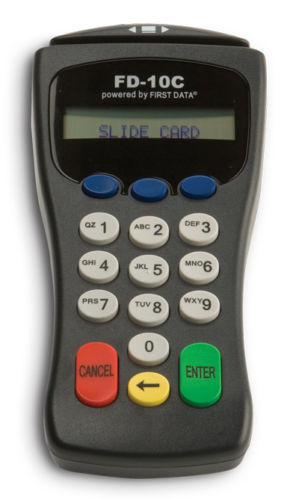 First Data FD-200 Credit Card Check Terminal With Cable & Pinpad FD-10C USED