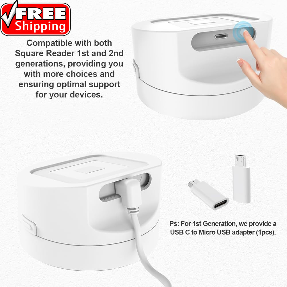 Dock for Square Reader – Compatible with 1St and 2Nd Generation Square Reader, E