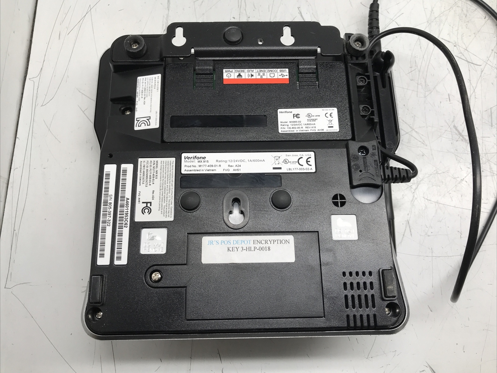 Lot of 4 VERIFONE MX 915 Pin Pad Payment Terminals with 3 MX900-02 modules