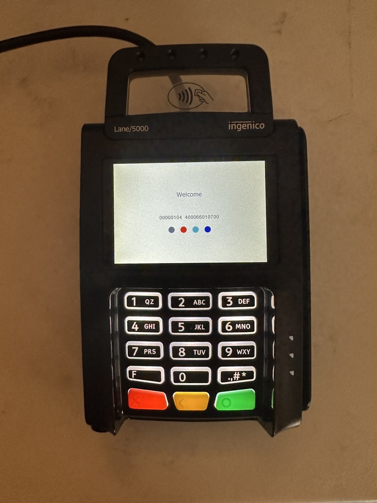INGENICO LANE 5000 PAYMENT PROCESSING TERMINAL Level 3 No Pen