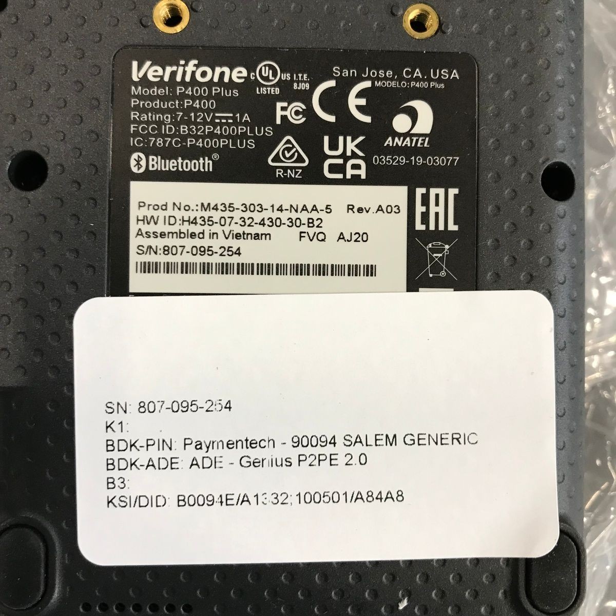 Verifone P400 Credit Card Terminal – Chip, Swipe, Contactless – Tested