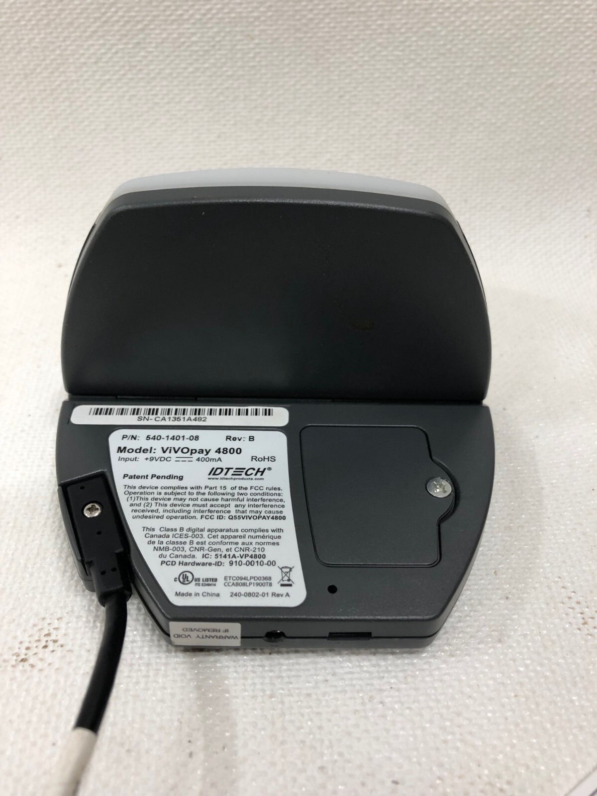 ID Tech ViVOtech ViVOpay 4800 Contactless Credit Card Reader 540-1401-08