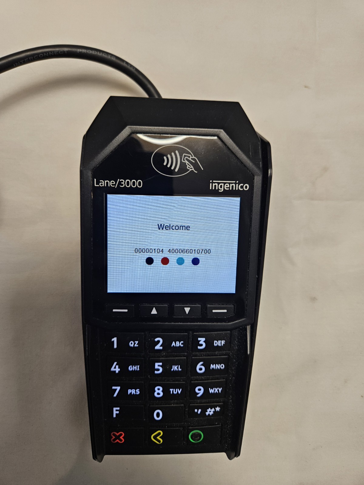 Ingenico Lane/3000 Card terminal with USB Cable And Power Cord – no adapter