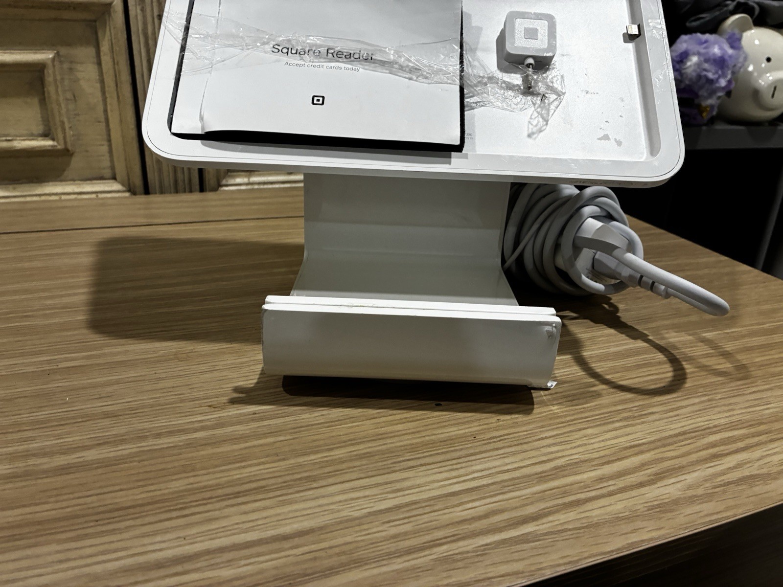 Square Stand for iPad – P.O.S System w/ Power Adapter & Cables, and CC Reader