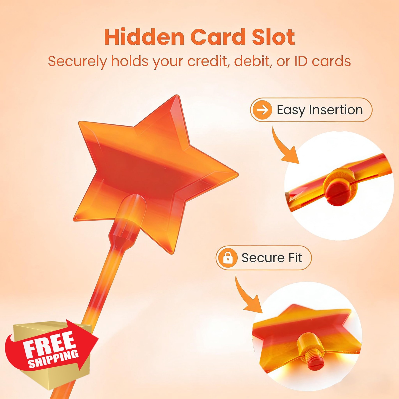 CVYDJXVW Credit Card Wand Tap Pay Orange Pink
