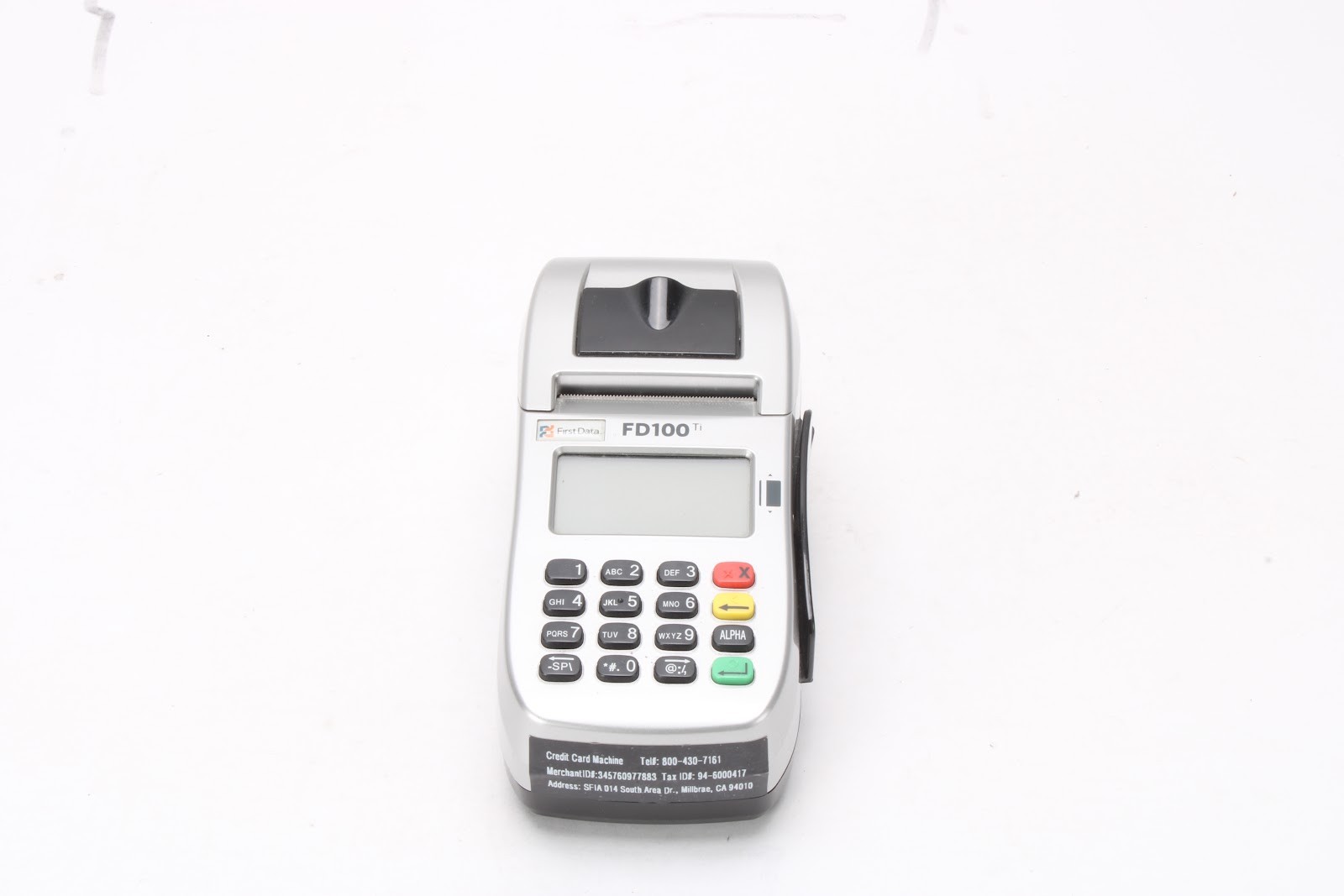 First Data FD100Ti Credit Card Terminal With Power Supply – Fair Condition