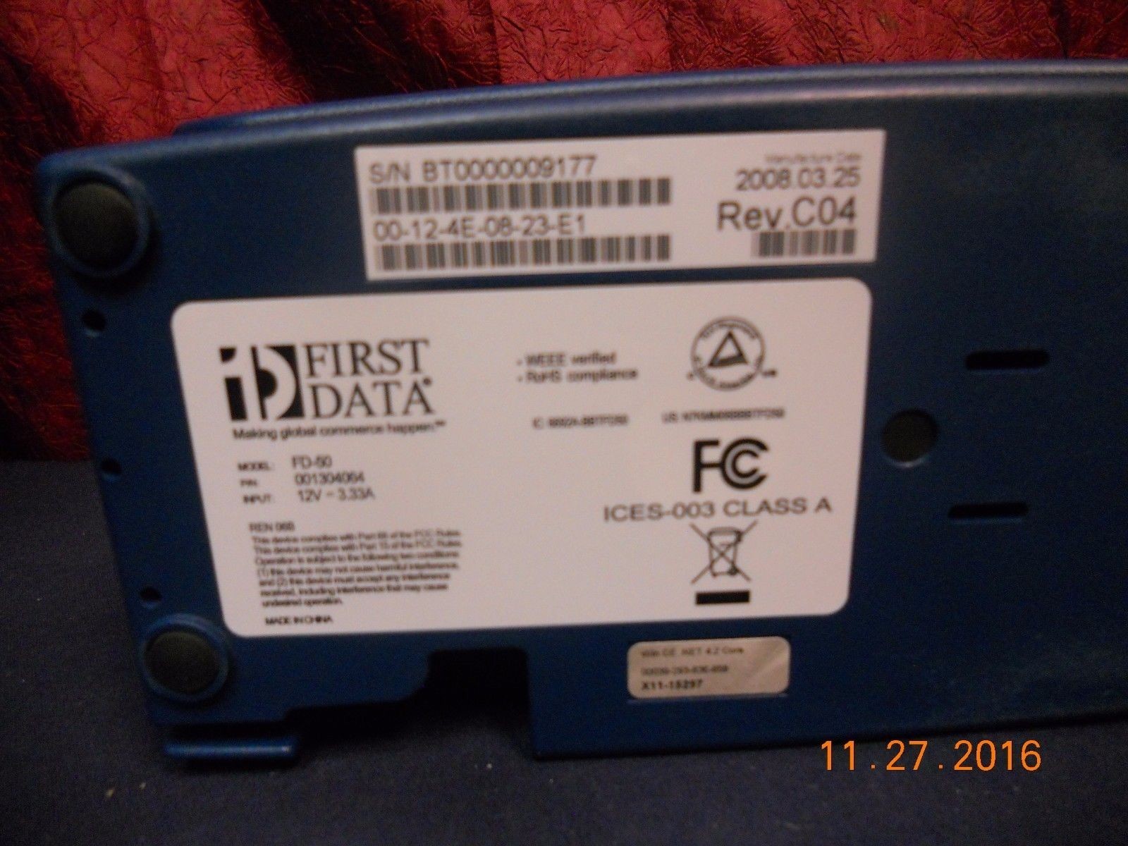 First Data FD-50 Credit Card Terminal