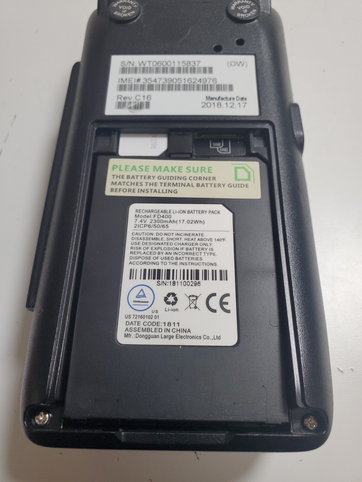 First Data FD-410 Credit Card Machine w/ Power Supply & Battery -Working!