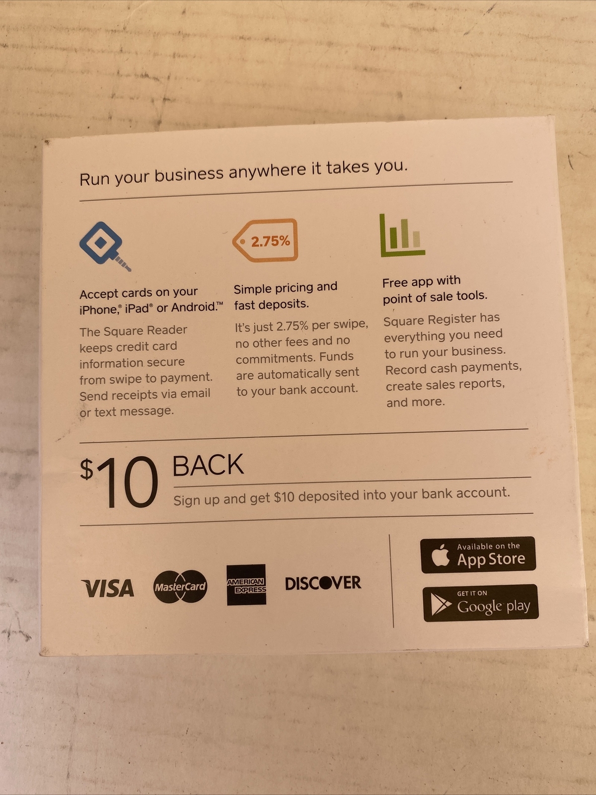 NEW! Square Credit Card Reader + $10 Credit Apple iPhone iPad Android